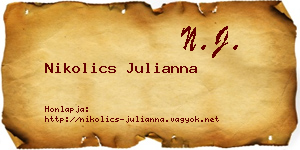Nikolics Julianna névjegykártya